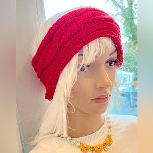 Bogner Red Headband Fleece Lined Cable